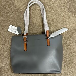 Westbronco Charcoal Tote with Tan Straps